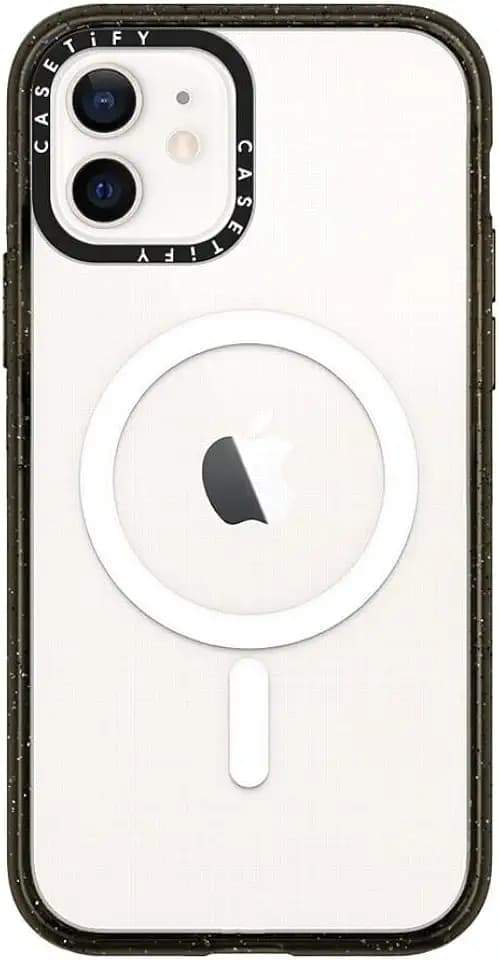 CASETiFY for iPhone 12 Case - Impact Compatible with MagSafe Clear Black