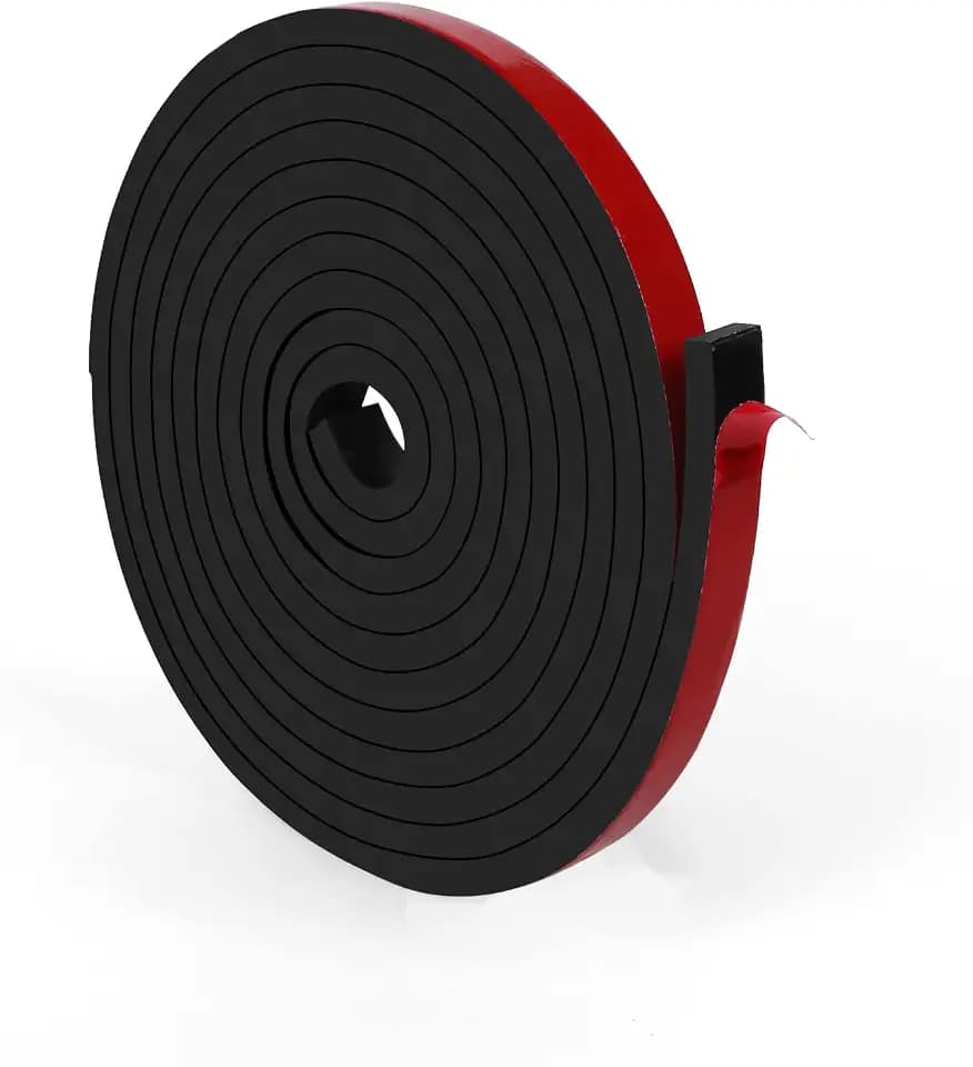 HooTown Adhesive Solid Rubber Strips, Self Neoprene Rubber Sheets Rolls Red