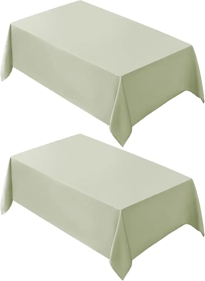 VidaFete Classic Series 2 Pack 90 * 156inch Sagegreen Rectangle Tablecloth