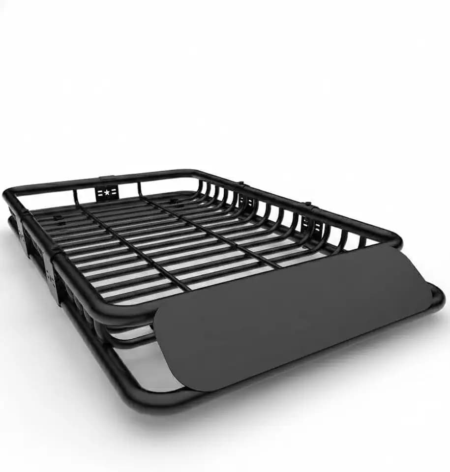 GarveeLife Heavy Duty All-Purpose Roof Rack Basket – Steel Rooftop Cargo Carrier, 200 lbs Capacity for SUV, Truck, Car, with Extension, Cargo Net Included – Size: 46 * 36 * 4.5 | with Elastic Mesh