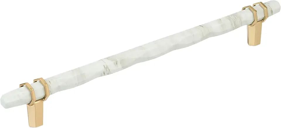 Amerock 10-1/16" Carrione Marble White/Champagne Bronze Drawer Pull