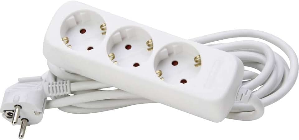 Kopp 128690659 3-Fach Steckdosenleiste Standard, 5 m Zuleitung, weiß