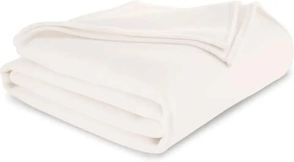 Vellux Queen Size Blanket - All Season Luxury Warm Micro plush Lightweight Thermal Fleece Blankets - Perfect For Couch Bed Sofa - Breathable Bed Blankets Queen Size - Hotel Quality (90x90 Inch, Ivory)