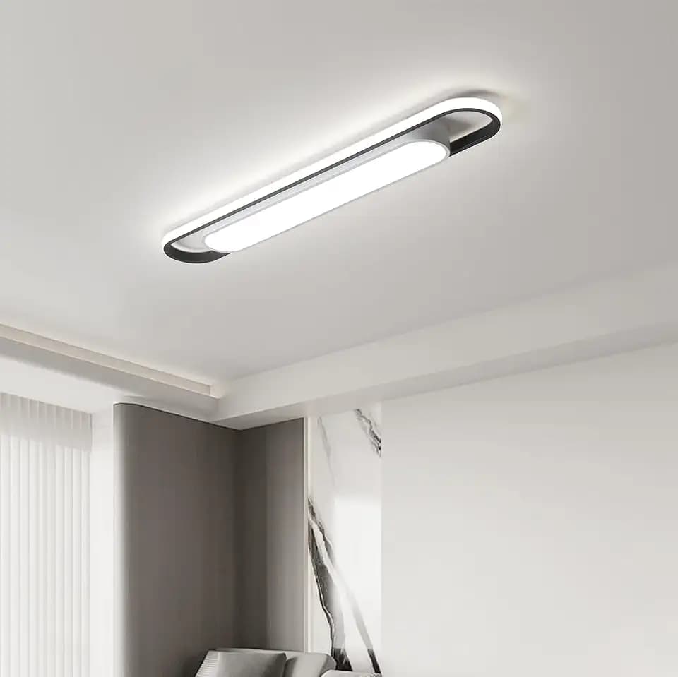 Modern LED Ceiling Lights,6500K Flush Mount Ceiling Lamp,50W Metal Smart Ceiling Chandelier Lighting Fixture for Kitchen Living Room Bedroom Dining Room Office Garage (36.2")
