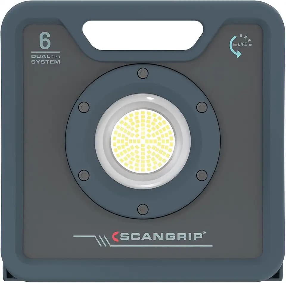 Scangrip NOVA 6 C Plus R, LED-Arbeitsleuchte, robust und wiederaufladbar, widerstandsfähig und tragbar, 6000 Lumen