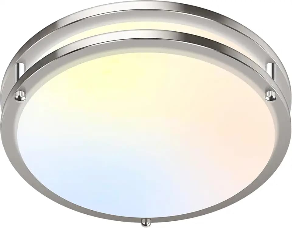 1-Pack 36W LED Ceiling Light Fixture (450W Equiv), 12IN Modern Flush Mount Ceiling Lights, Dimmable Ceiling Lamps Super Bright 3200LM, 2700K/3000K/4000K/5000K/6500K Adjustable for Bedroom Kitchen