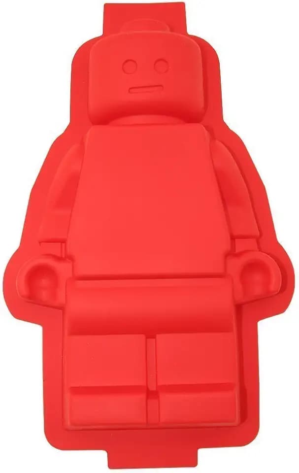 1 Large Figure Robot Silicone Cake Mold Red Color, Cute Silicone Cake Pan for all, as gift