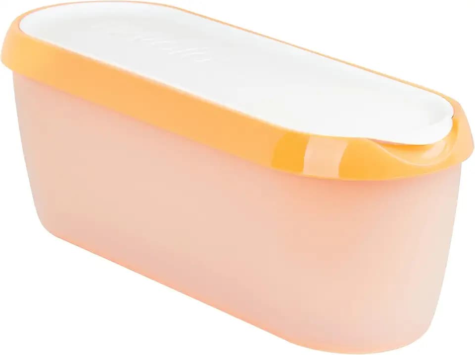 Tovolo Ice Cream Containers for Homemade Ice Cream Orange Crush, Glide A Scoop Ice Cream Tub for Reusable Ice Cream, 1.5 Quart BPA Free Insulated Freezer Safe Ice Cream Container with Lid