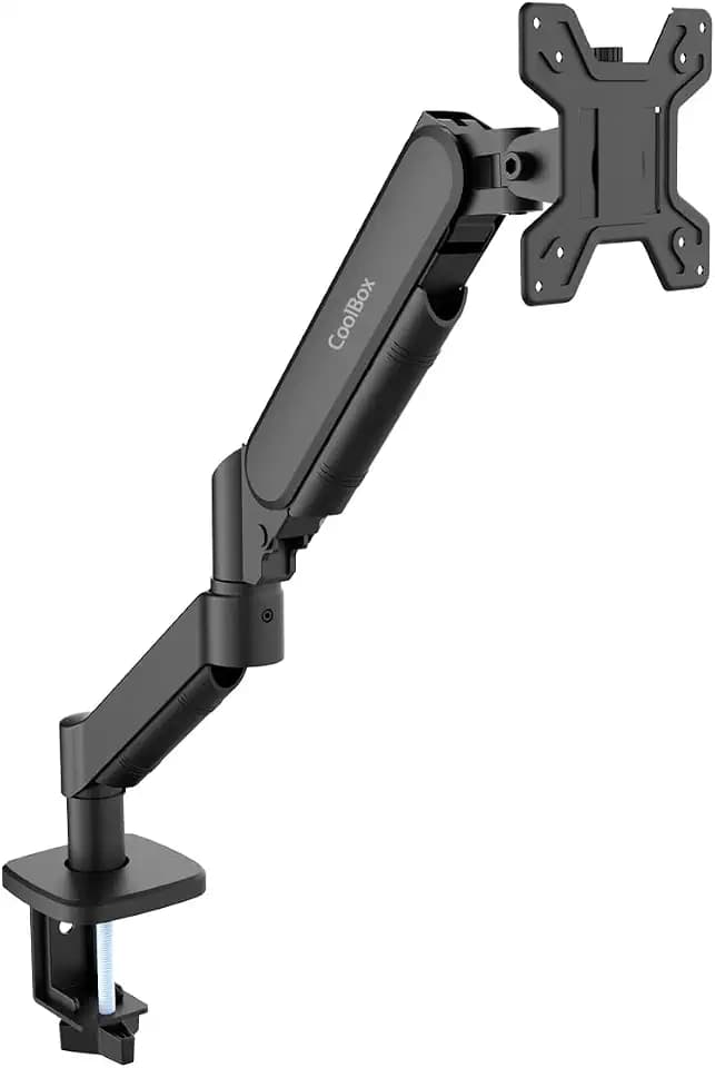 CoolBox M02 Monitorarm für Bildschirme bis 81,3 cm (32 Zoll), Höhe, schwenkbar und neigbar, vertikale Monitorposition, VESA 75 x 75/100 x 100, bis zu 8 kg Gewicht, Schwarz