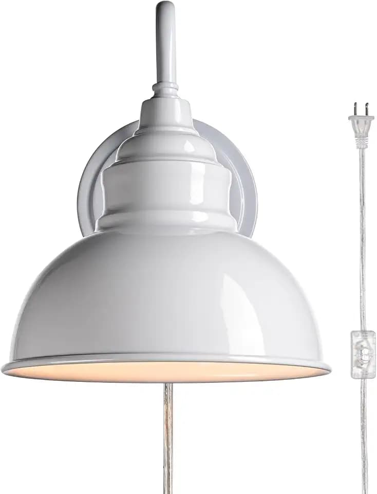 Mini Gooseneck Wall Sconce, 2-Way Mount with Switch, Bright White