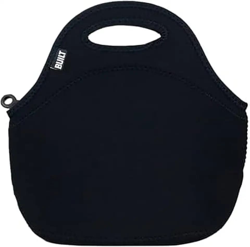 Built Gourmet Getaway Lunch Bag - Insulated Neoprene Lunch Box for Women and Men, Collapsible and Machine Washable, Black