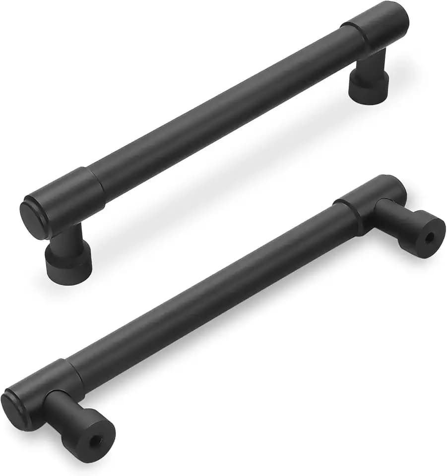 10 Pack 5 Inch(128mm) Kitchen Cabinet Handles Matte Black Cabinet Pulls Alloy Drawer Pulls Solid Cabinet Hardware