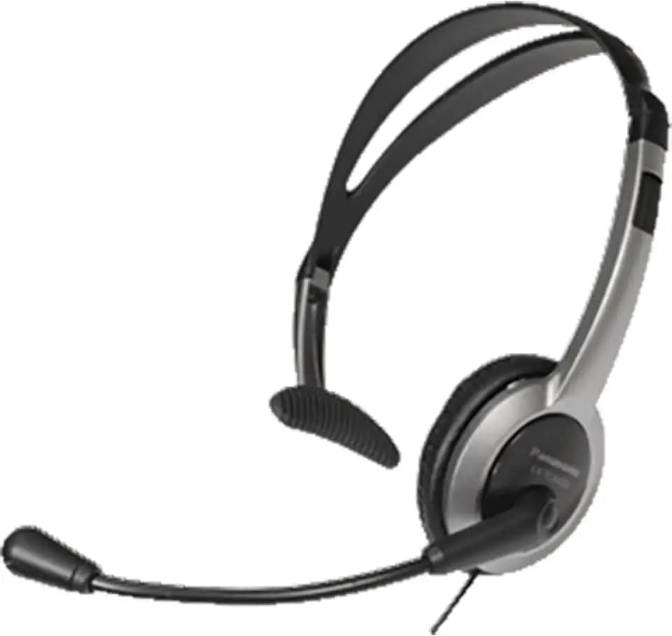Panasonic RP-TCA430E-S Headset für alle Telefone mit 2,5mm Klinken-Anschluss, Silber/schwarz