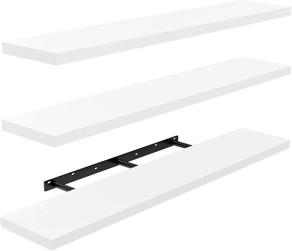 Amada 35.4" Floating Shelves for Wall Decor & Storage, Set of 3, White