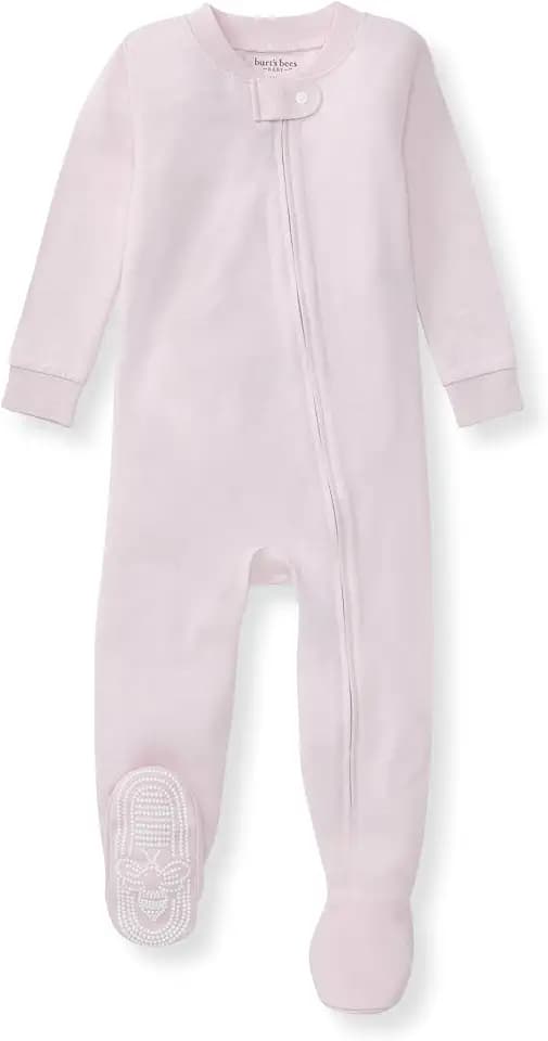 Burt's Bees Baby unisex-baby Honeysoft Sleeper Pajamas, Zip Front Non-slip Footed Footie Pjs, Organic Cotton & Lyocell
