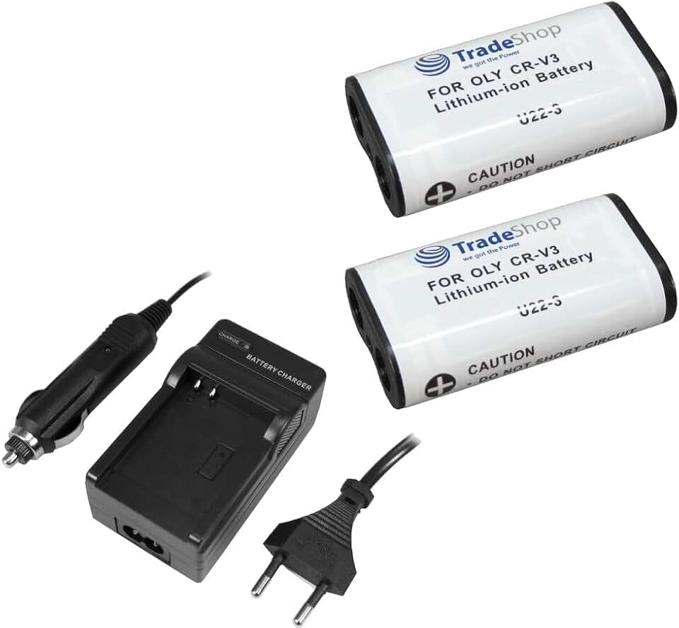Set-Angebot: 2X Li-Ion Kamera Akku 2000mAh + Ladegerät mit Kfz Adapter für Pentax Optio 330-GS 43-W Ist D IST DS IST DL S30 S40 S45 S50 S55 S60 D-435 K100D