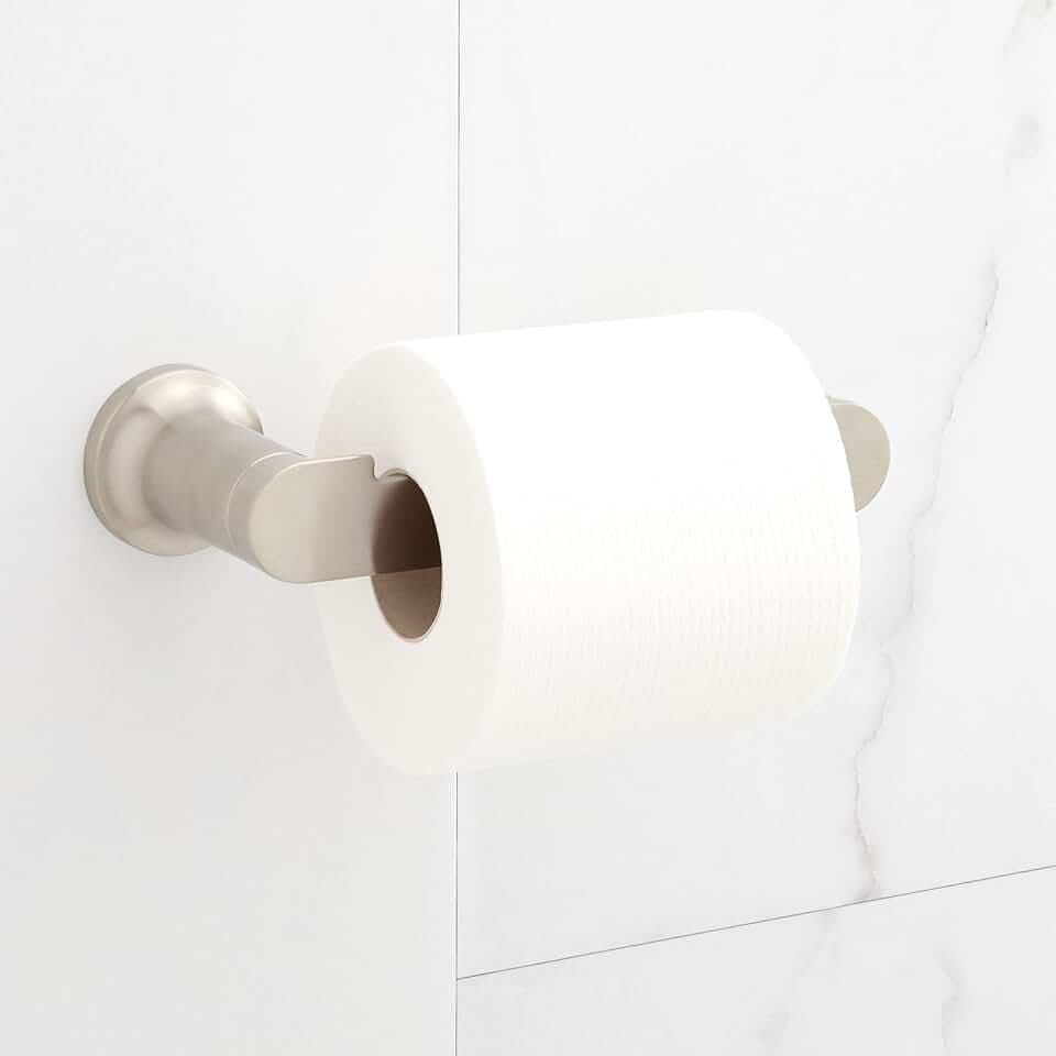 Signature Hardware 482828 Berwyn Wall Mounted Pivoting Toilet Paper Holder - Brushed Nickel