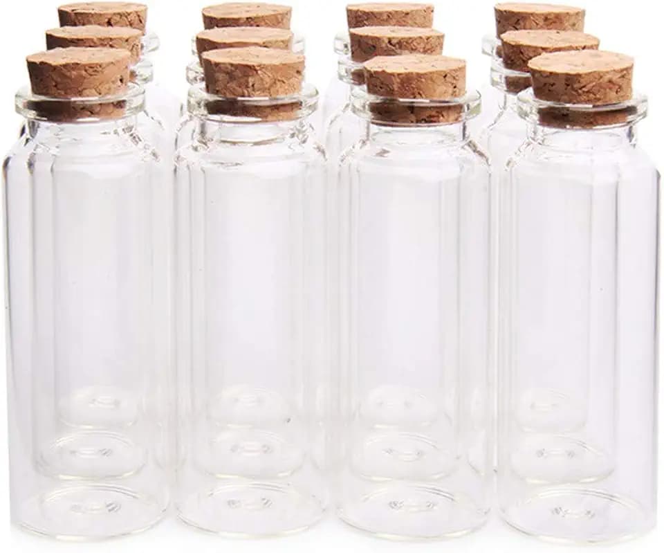 Danmu 40ml Potion Bottles,Glass Bottles with Cork Stopper,12 Pack