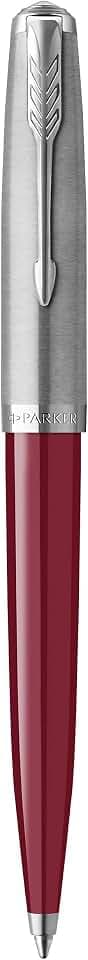 Parker 51 Ballpoint Pen Burgundy Barrel with Chrome Trim Medium Point with Black Ink Refill Gift Box