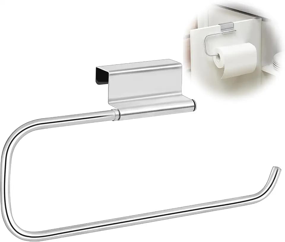 Yaocom 12.4 Inches Cabinet Door Paper Towel Holder, Silver