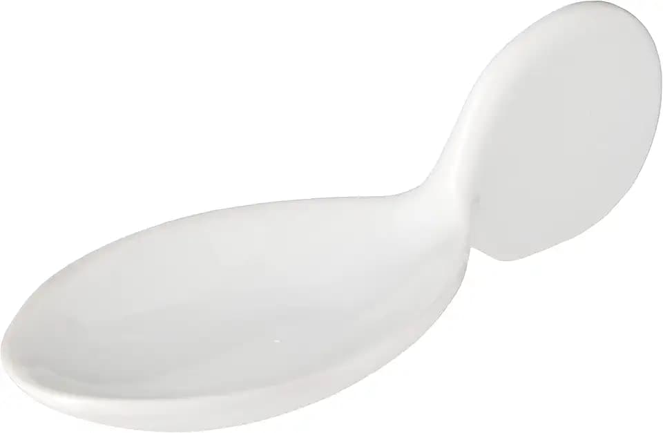 Restaurantware White Fish Porcelain Spoon, 4 In, 10 Pack