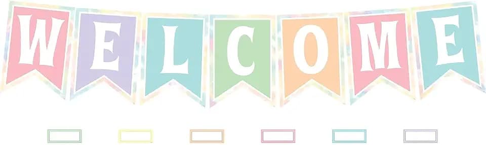 Teacher Created Resources Pastel Pop Pennants Welcome Bulletin Board (TCR8410)