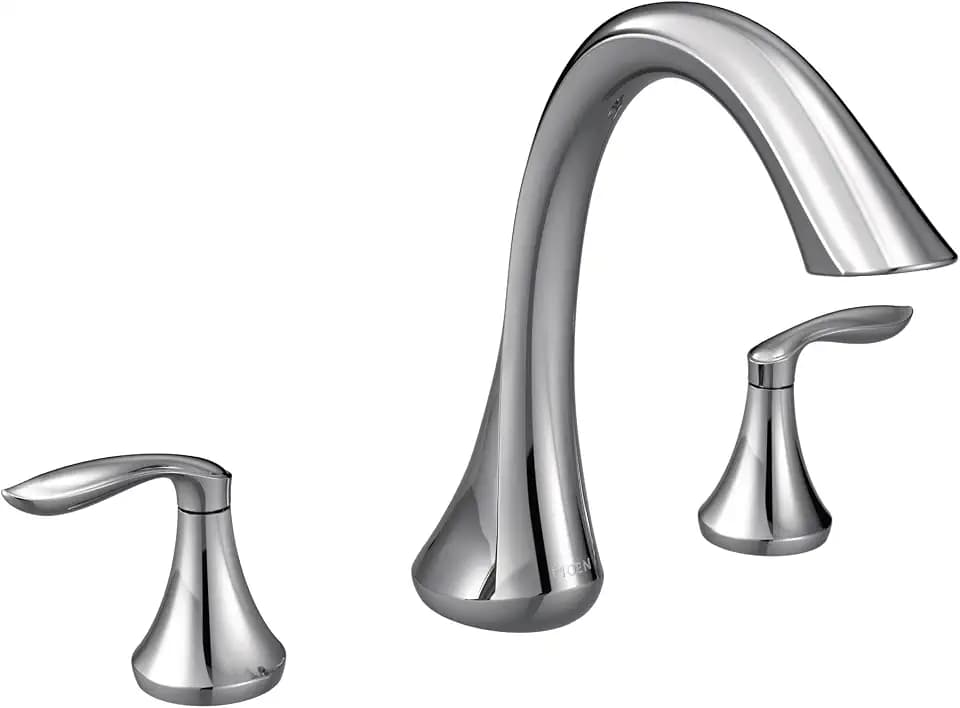 Moen Eva Chrome Two-Handle Deck Mount Roman Tub Faucet Trim Kit, Valve Required, T943