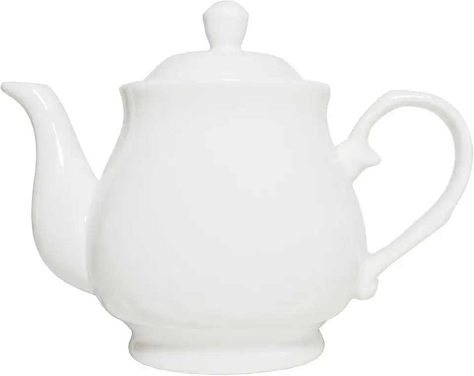 White Porcelain Teapot 400ml,Small Ceramic Tea Pot (14oz)