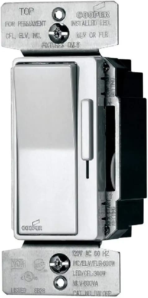 Eaton Universial Decorator Dimmer 120V, Light Almond/White/Ivory