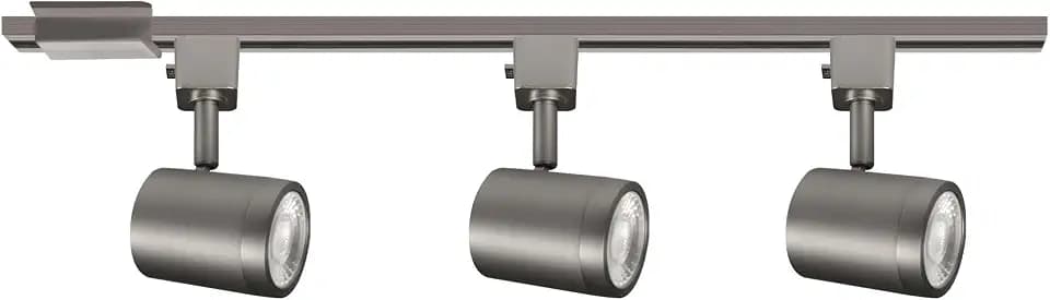 WAC Lighting Charge 8010 LED 27W 3 Light Track Kit with Floating Canopy Feed and 4Ft Track with End Caps 5-CCT Selectable Heads Fully Dimmable in Brushed Nickel