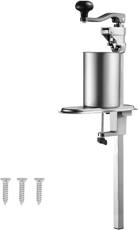 VEVOR Commercial Can Opener, Heavy-Duty Manual Tabletop Cans Opener for Cans Up to 15.75 in Height, Height-Adjustable Can Openers Fixed with Screws & Table Clamp, for Restaurant, Hotel, and Food Store
