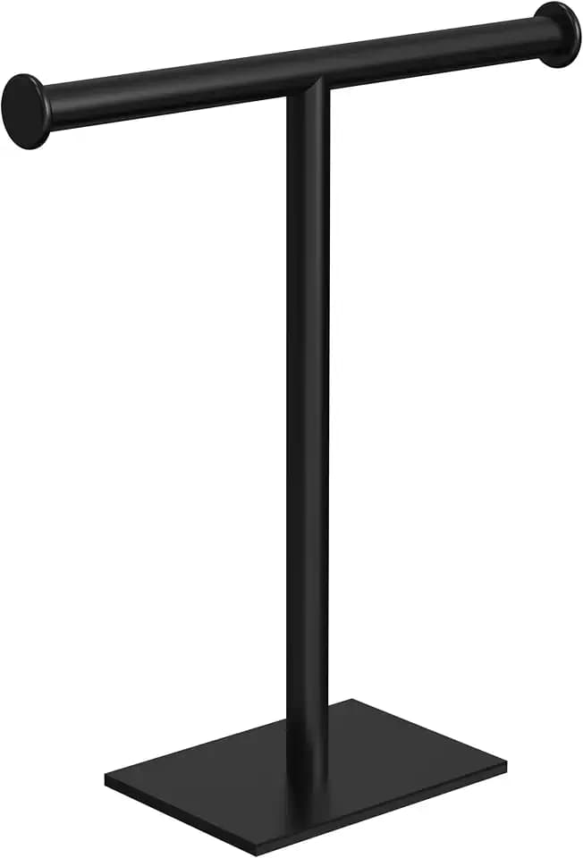T-Shape Hand Towel Holder, 12inch, Matte Black