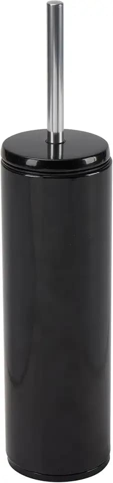Bath Bliss Aluminum Deluxe Stainless Steel Toilet Brush and Holder with Removeable Liner in Black