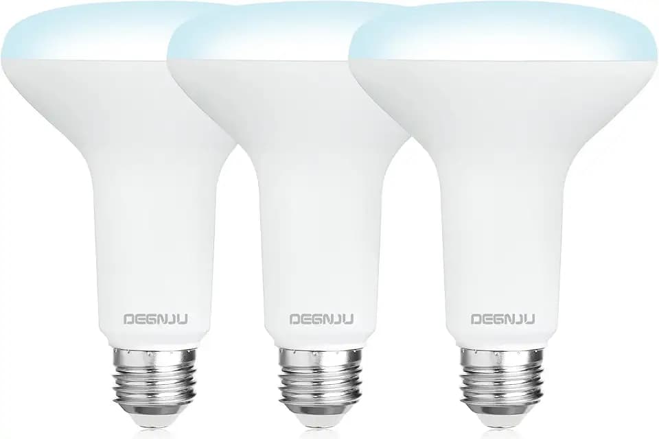 DEGNJU BR30 LED Bulb, Dimmable Flood Lights Indoor CRI80 7W Equivalent 65W 5000K Daylight 650 Lumens, 15000 Lifetime Hours Recessed Light Bulbs, Interior E26 Base LED Can Light Bulbs, 3 Pack