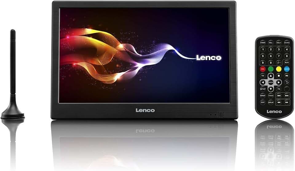 Lenco DVBT2 Fernseher TFT-1028 25,5 cm (10,1 Zoll) HD LED-TV mit DVB-T2, Antenne, 12V Adapter, Netzteil, HDMI