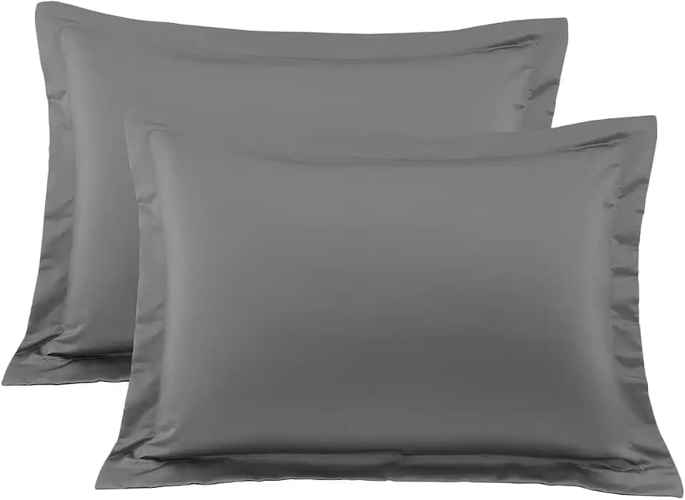 Standard Pillow Shams 20x26 Set of 2 Dark Grey 600 TC 100% Egyptian Cotton