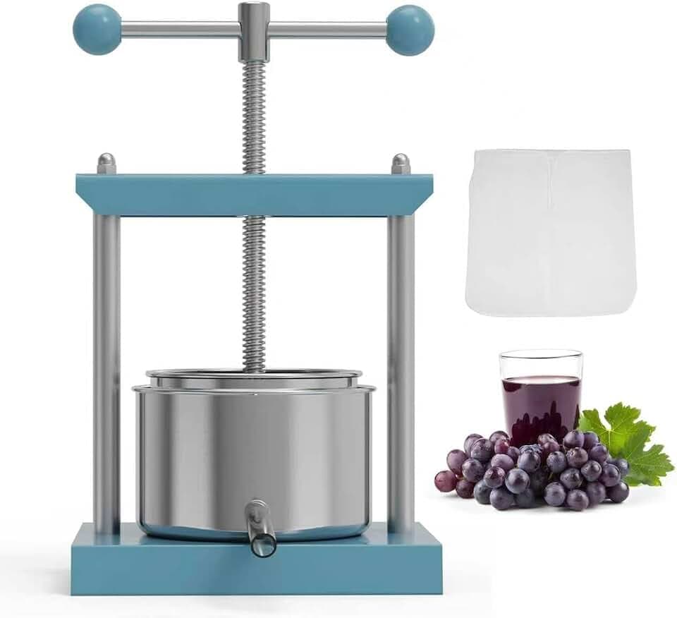 SQUEEZE master Cheese Tincture Herb Fruit Wine Manual Press (0.8 Gallon, Blue)