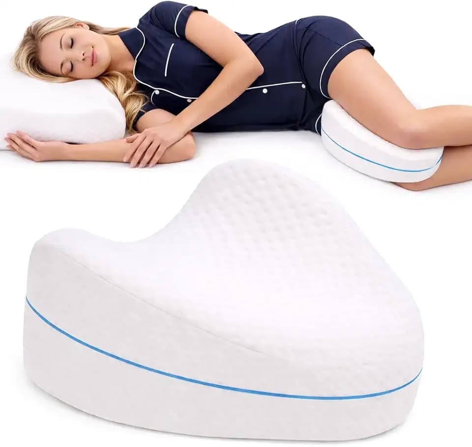 Contour Legacy Leg & Knee Foam Support Pillow for Side Sleepers Soothing Relief for Back, Hips, Knees, Joints, Nerves & Muscles