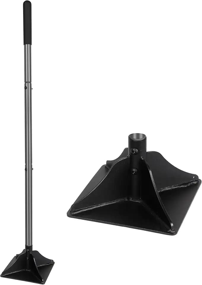 Walensee 10" x 10" Steel Tamper Tool with 48" Handle, Heavy Duty Ground Tamper with Rubber Grip for Leveling Paver Base, Ideal for Dirt Compacting, Gravel and Sand, Driveways and Blacktop Repair