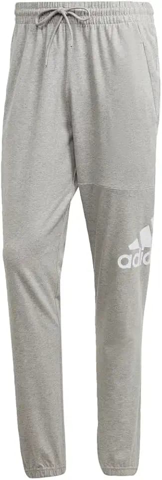 adidas Mens Essentials Single Jersey Tapered Badge of Sport Joggers Training Casual - Black