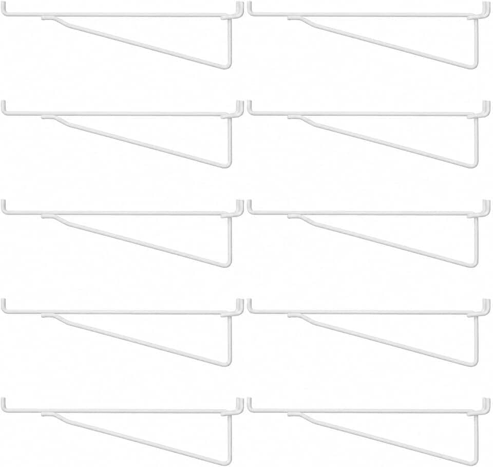 Shimeyao 10 Pcs 12 Inch Pegboard Shelf Brackets, White