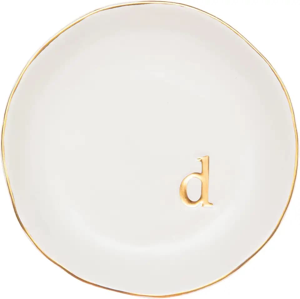COLLECTIVE HOME Ceramic Jewelry Tray, Trinket Dish, Gifts for Women (D)