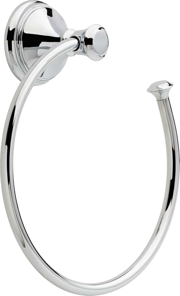 Delta Hand Towel Holder | Square Polished Chrome Ring for Hanging Towels in Kitchen, Bathroom | Cassidy Accessories