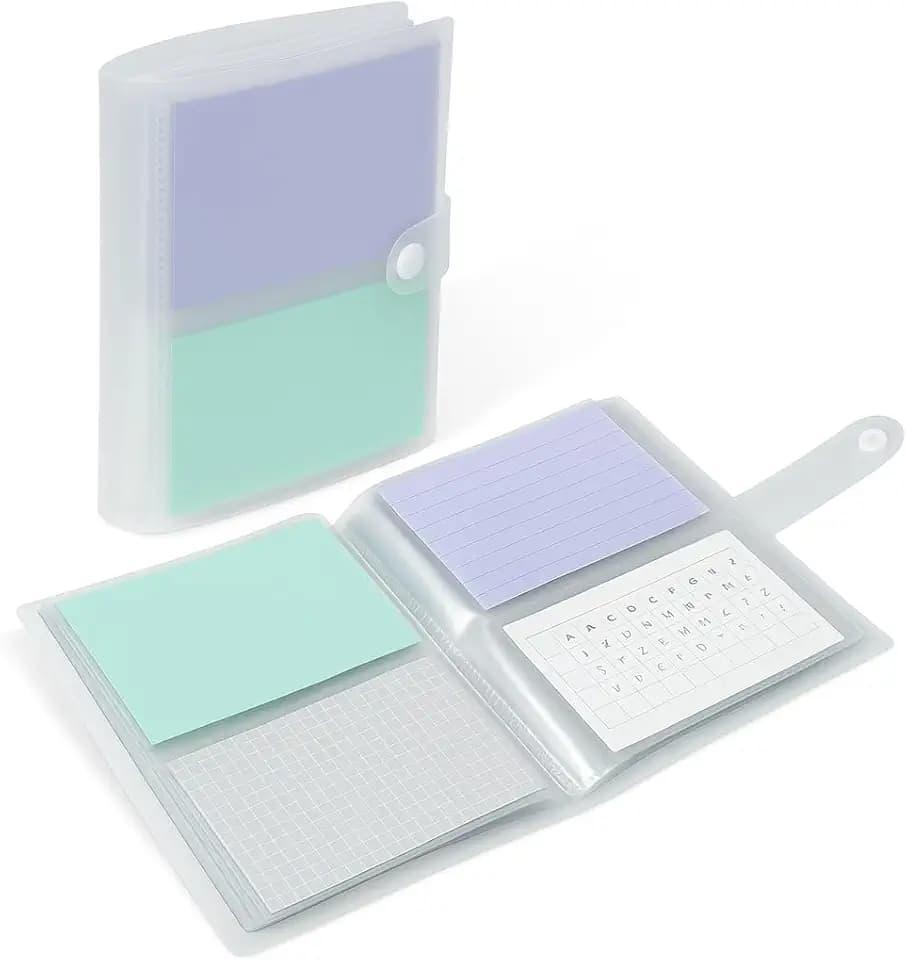 3x5 Index Card Holder Organizer, 50 Sheets, Stores Up to 200 Cards