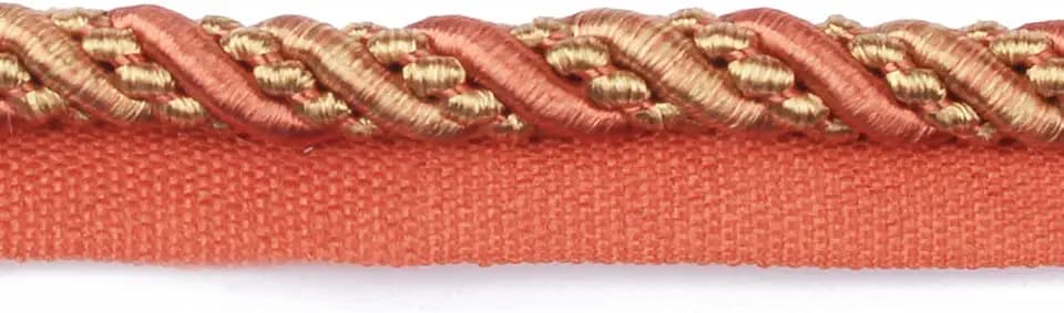 BEL AVENIR 0.43 inch 13 Yards Twisted Lip Cord Trim Basic Sewing Luxury Multicolor Handmade Crafts DIY Crafts Decoration Edge Piping Embellishments (Orange)