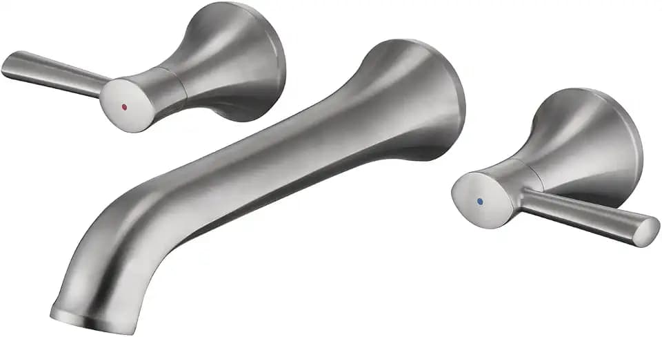 Tub Filler Wall Mount Roman Tub Faucet Brushed Nickel Brass Bathtub Faucets with 2 Handles
