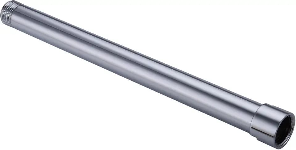 G-Promise 10 Inches Shower Head Extension Arm, Shower Head Extender, Straight Bathroom Extension Arm Replacement, All Solid Brass Construction (Polished Chrome)