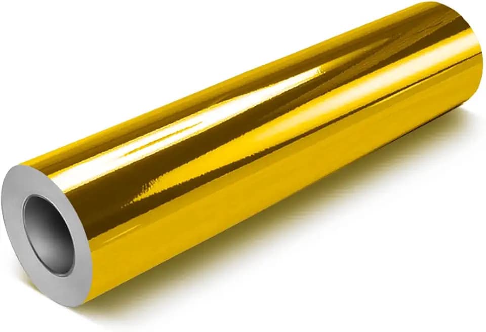 VViViD Chrome Gold Gloss DECO65 Permanent Adhesive Craft Vinyl for Cricut, Silhouette & Cameo (12" x 7ft)