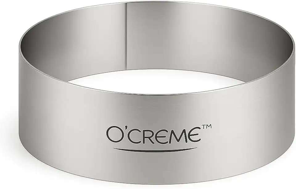 O'Creme Stainless Steel Cake Ring Mold for Baking, 10 x 2 Inch