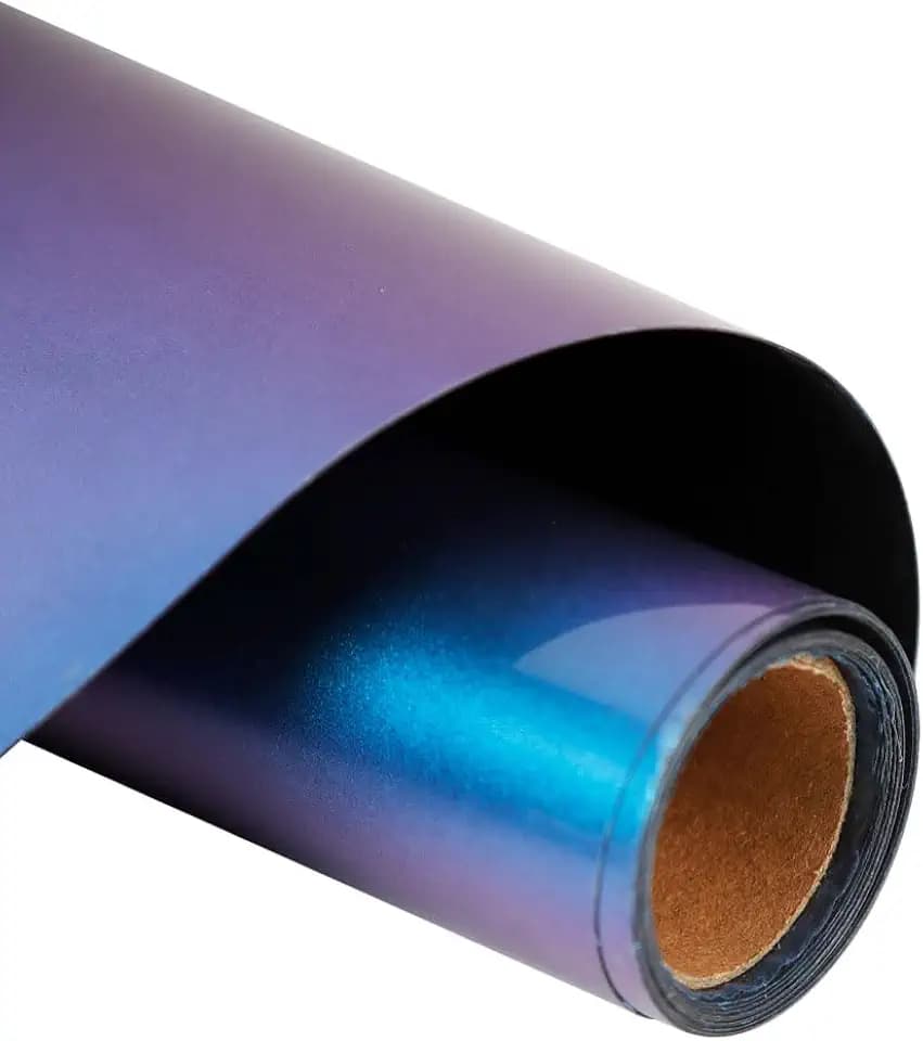 FUNKAKA Chameleon HTV Heat Transfer Vinyl Rolls, 12" X 9ft Blue to Purple